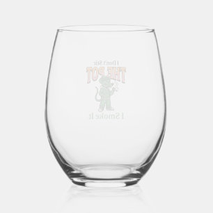 Funny Rat Pot Quote Vintage Engraving Design_1 Stemless Wine Glass