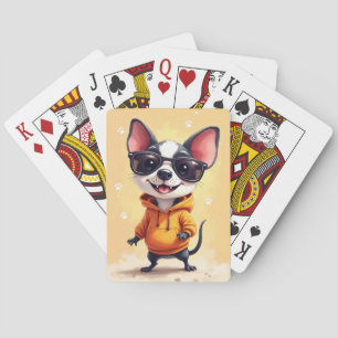 Funny Rat Terrier Kawaii Dog Playing Cards