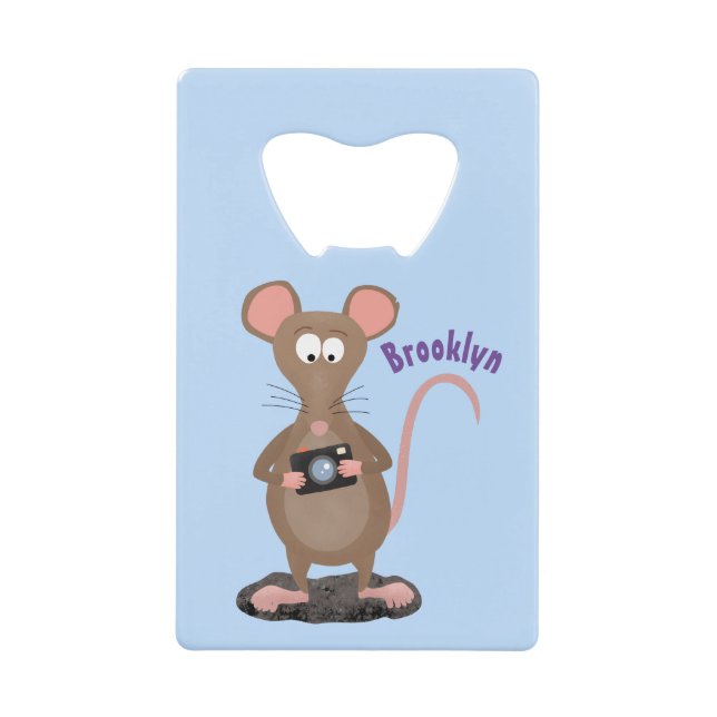 Funny rat with camera cartoon illustration (Front)