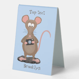 Funny rat with camera cartoon illustration