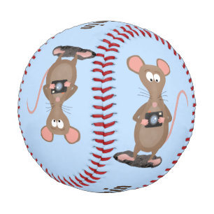 Funny rat with camera cartoon illustration baseball