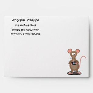Funny rat with camera cartoon illustration envelope