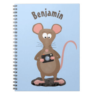 Funny rat with camera cartoon illustration notebook