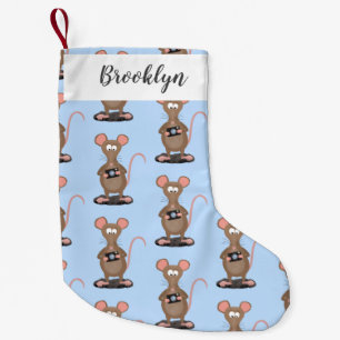 Funny rat with camera cartoon illustration small christmas stocking