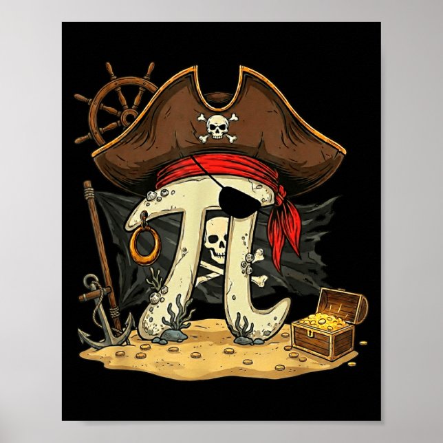 Funny rate pirate piday 314 math teacher science poster (Front)