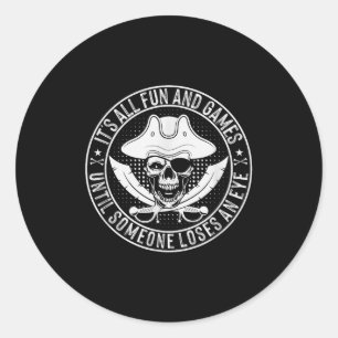 Funny Rate Quote Skull Crossbones Halloween Rates Classic Round Sticker