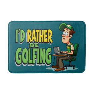 Funny Rather Be Golfing For Him Bath Mat