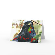 Funny Raven Christmas Greeting Card