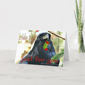 Funny Raven Christmas Greeting Card