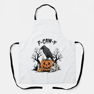 Funny Raven, F-Caw-F, Skull Raven, Gothic Crow Apron