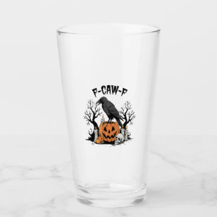 Funny Raven, F-Caw-F, Skull Raven, Gothic Crow Glass