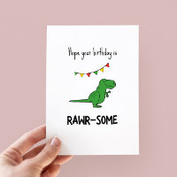 Funny Rawr-some Dinosaur Pun Birthday Card