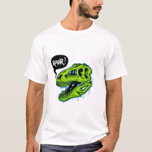 Funny RAWR T-Rex Dinosaur T-Shirt - Vibrant Green 