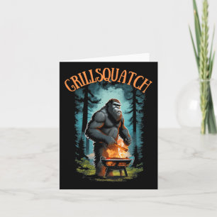 Funny Rbecue Griller Shirt - Bigfoot Grilling Sasq Card