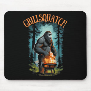 Funny Rbecue Griller Shirt - Bigfoot Grilling Sasq Mouse Pad