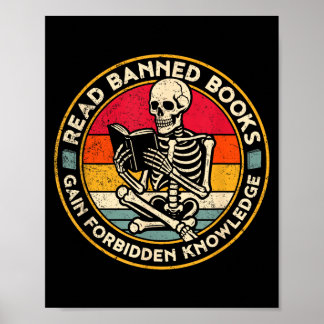 Funny Read Banned Books Retro Book Lover Reading S Poster