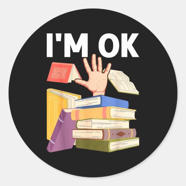 Funny read book reading nerd librarian teacher classic round sticker (Front)