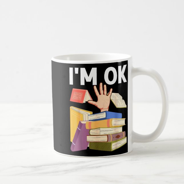 Funny read book reading nerd librarian teacher coffee mug (Right)