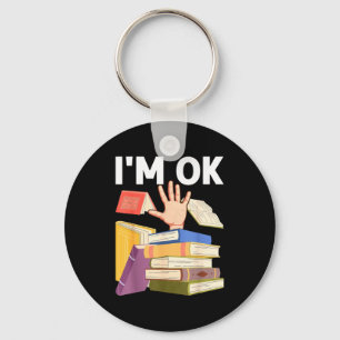 Funny read book reading nerd librarian teacher key ring