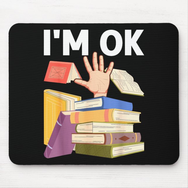 Funny read book reading nerd librarian teacher mouse pad (Front)