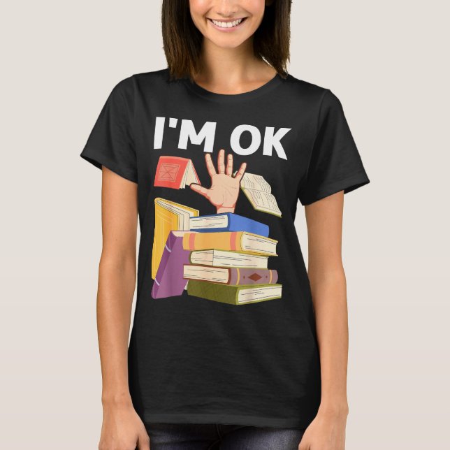 Funny read book reading nerd librarian teacher T-Shirt (Front)