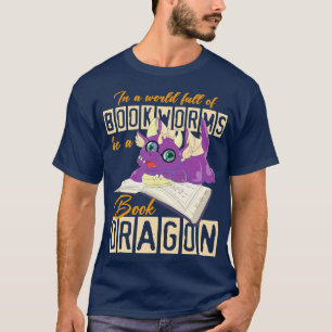 Funny Reader Bookworm Fantasy Creature Book Dragon T-Shirt