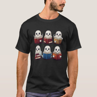 Funny Reader Design Cute Ghost Reading Books Hallo T-Shirt