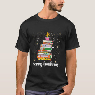 funny readers love Christmas Merry Bookmas Books T T-Shirt