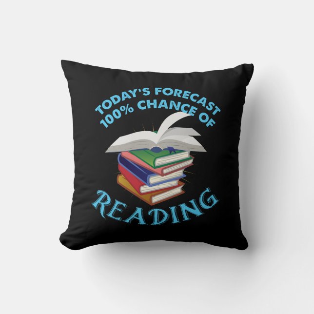 Funny Reading - 100% Chance of Reading Cushion (Front)
