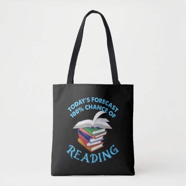 Funny Reading - 100% Chance of Reading Tote Bag (Front)