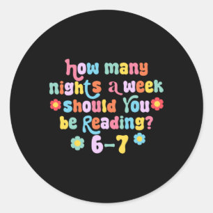 Funny Reading 67 Meme 6-7 Boys Kids Six Seven Teac Classic Round Sticker