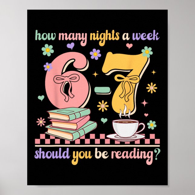 Funny Reading 67 Teacher Six Seven Reading 6 7 Boo Poster (Front)