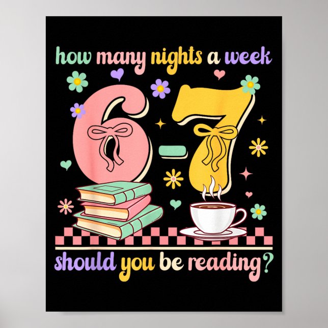 Funny Reading 67 Teacher Six Seven Reading 6 7 Boo Poster (Front)