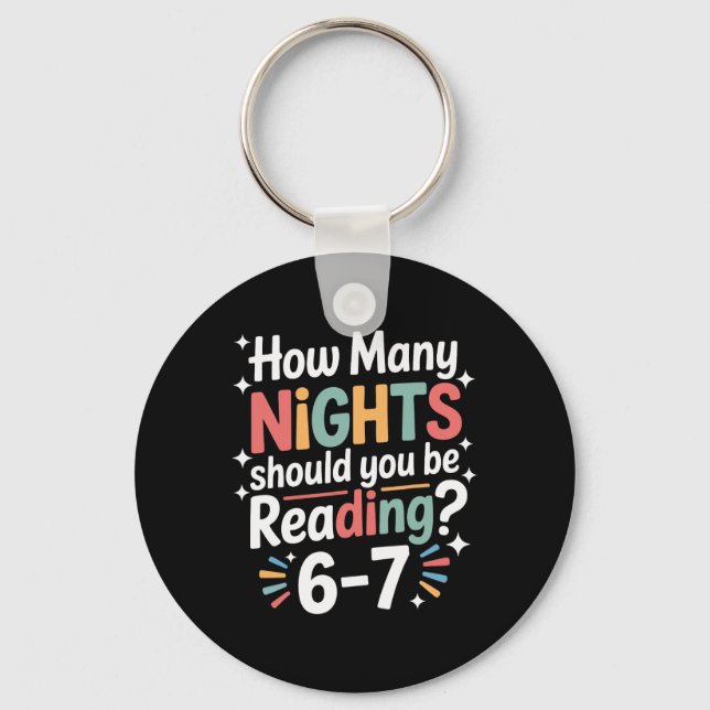 Funny Reading 6 7 Six Seven Meme English Teacher B Key Ring (Front)
