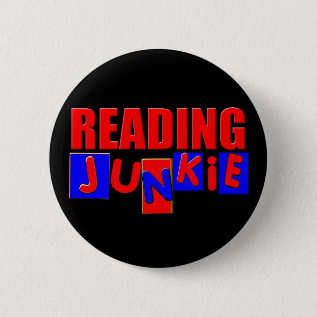 funny reading 6 cm round badge (Front)