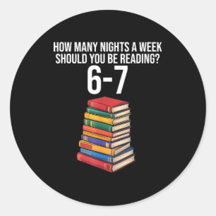 Funny Reading Book Teacher 67 Six Seven Meme  Classic Round Sticker