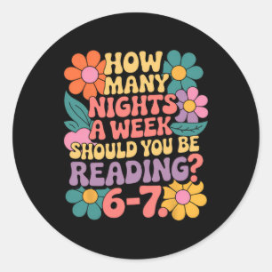Funny Reading Book Teacher 67 Six Seven Meme Classic Round Sticker