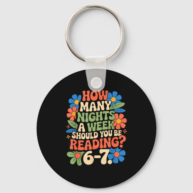 Funny Reading Book Teacher 67 Six Seven Meme  Key Ring (Front)