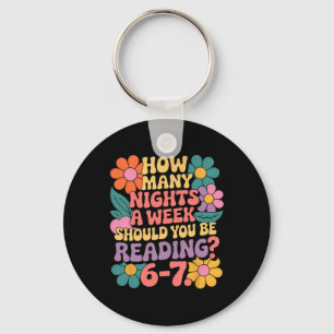 Funny Reading Book Teacher 67 Six Seven Meme Key Ring