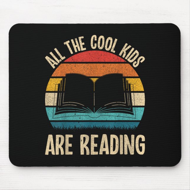 Funny Reading Books Nerd Bookish Library Bookshelf Mouse Pad (Front)