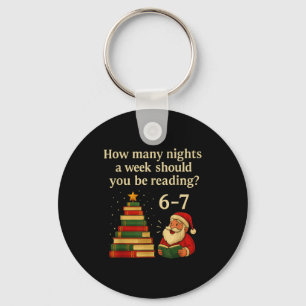 Funny Reading Christmas Tree Book– Reading 6 7 Mem Key Ring