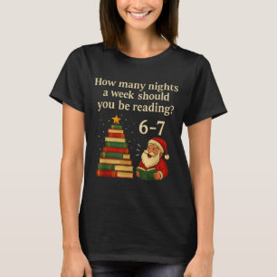 Funny Reading Christmas Tree Book– Reading 6 7 Mem T-Shirt