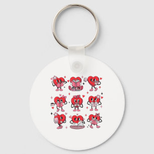 Funny Reading Heart Book Valentines Day Teacher Wo Key Ring