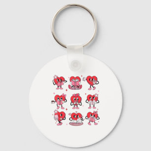 Funny Reading Heart Book Valentines Day Teacher Wo Key Ring