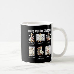 Funny reading helps this silly goose librarian coffee mug