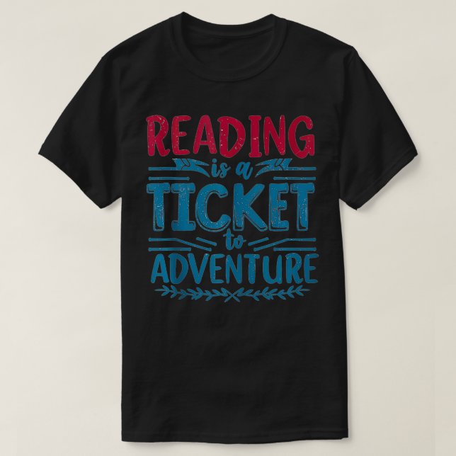 Funny Reading Is A Ticket To Adventure Tank Top (Design Front)