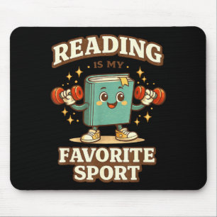 Funny reading is favourite sport book lover humour mouse pad