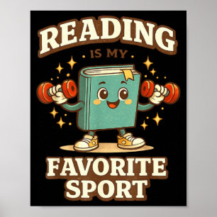 Funny reading is favourite sport book lover humour poster