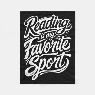 Funny reading is favourite sport for librarian fleece blanket