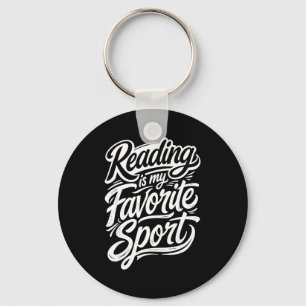 Funny reading is favourite sport for librarian key ring